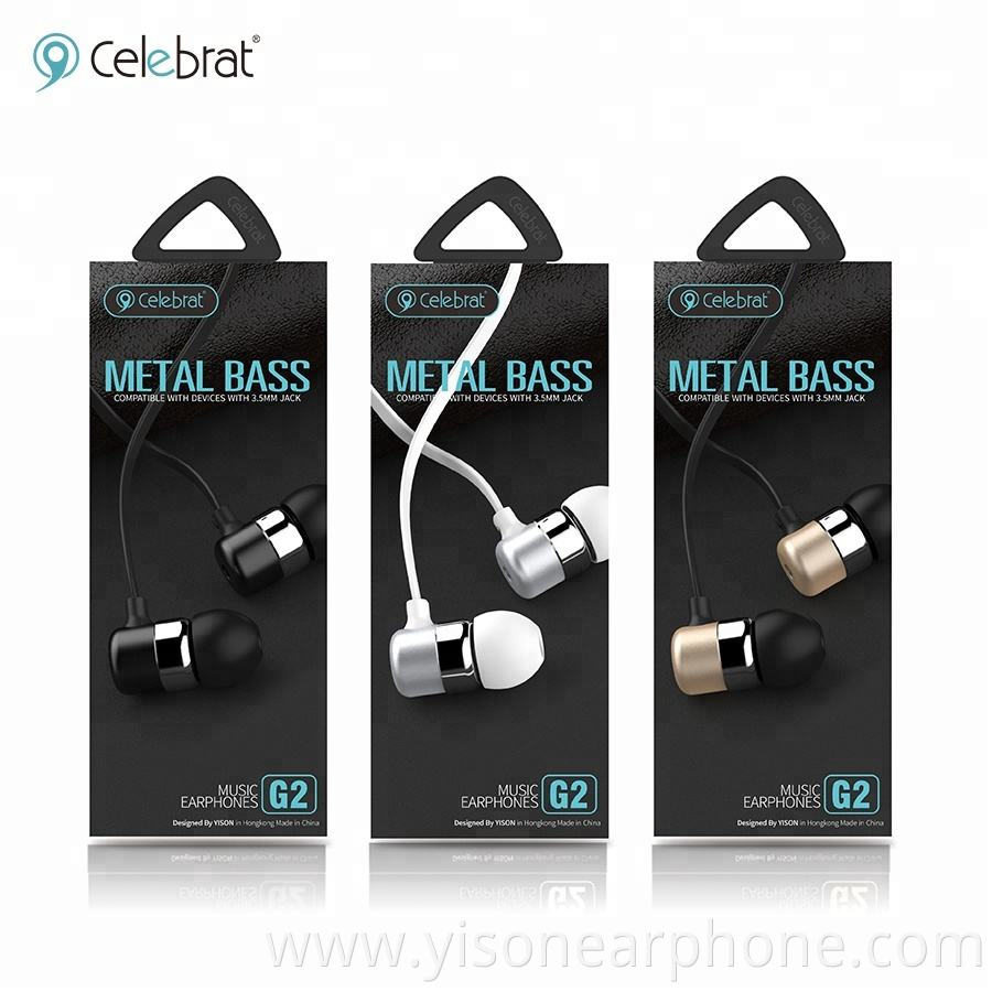 Hot Selling Celebrate G2 3.5mm Connectors and Wired Communication Earphone for Samsung Galaxy s3